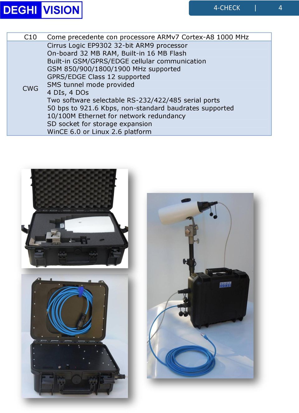 6 Kbps, non-standard baudrates supported 10/100M Ethernet for network redundancy SD socket for storage expansion WinCE 6.0 or Linux 2.