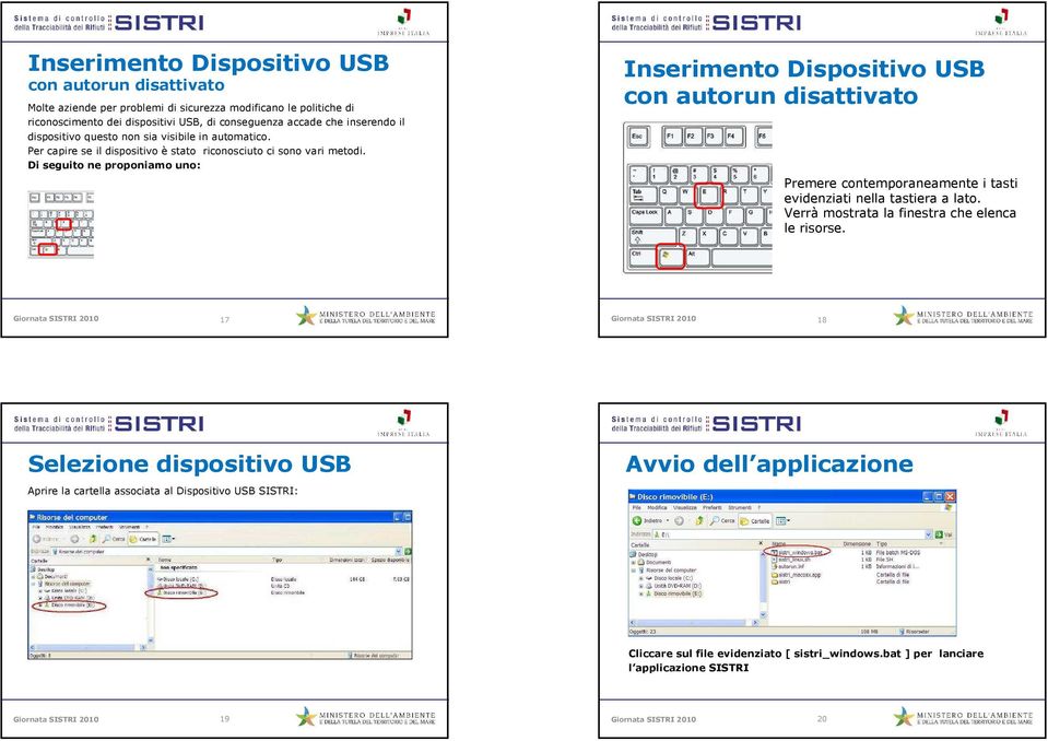 Di seguito ne proponiamo uno: Inserimento Dispositivo USB con autorun disattivato Premere contemporaneamente i tasti evidenziati nella tastiera a lato.