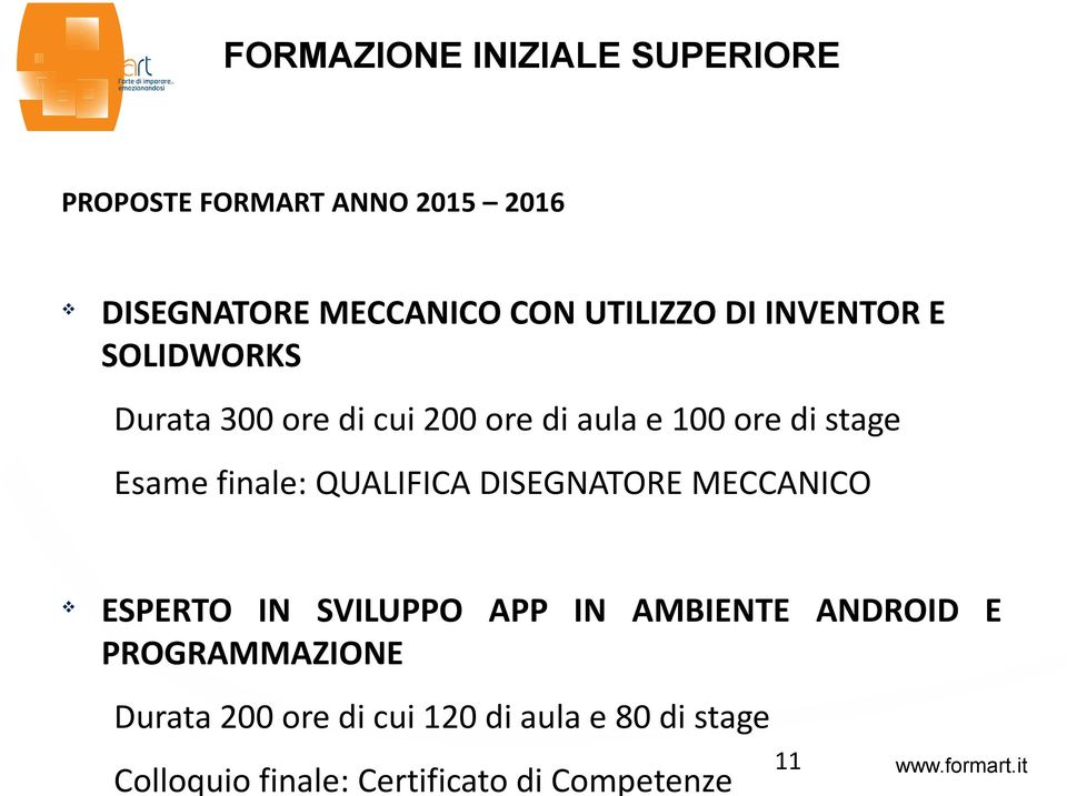 Esame finale: QUALIFICA DISEGNATORE MECCANICO ESPERTO IN SVILUPPO APP IN AMBIENTE ANDROID E