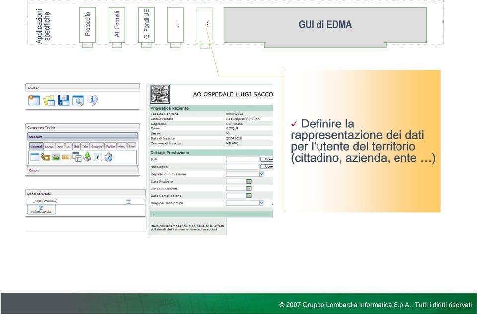 Fondi UE GUI di EDMA Definire la rappresentazione dei