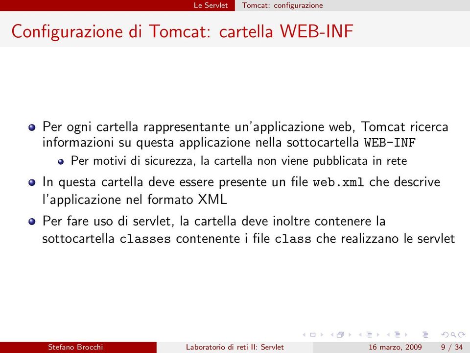 cartella deve essere presente un file web.