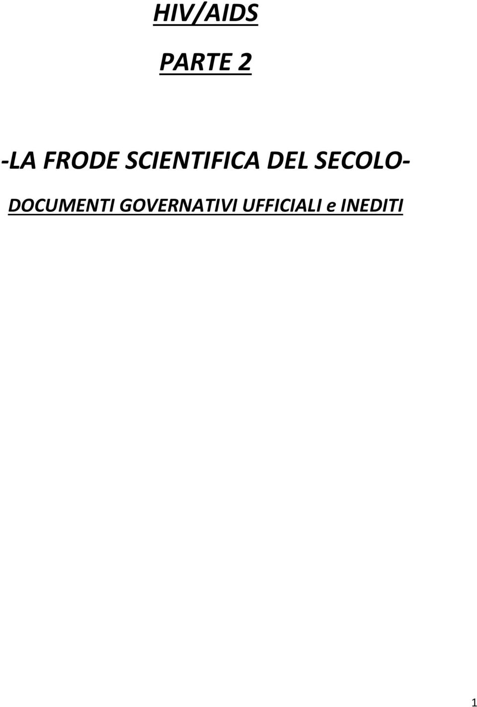 SECOLO- DOCUMENTI