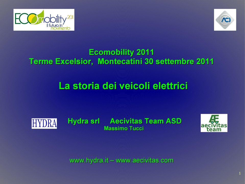 dei veicoli elettrici Hydra srl Aecivitas