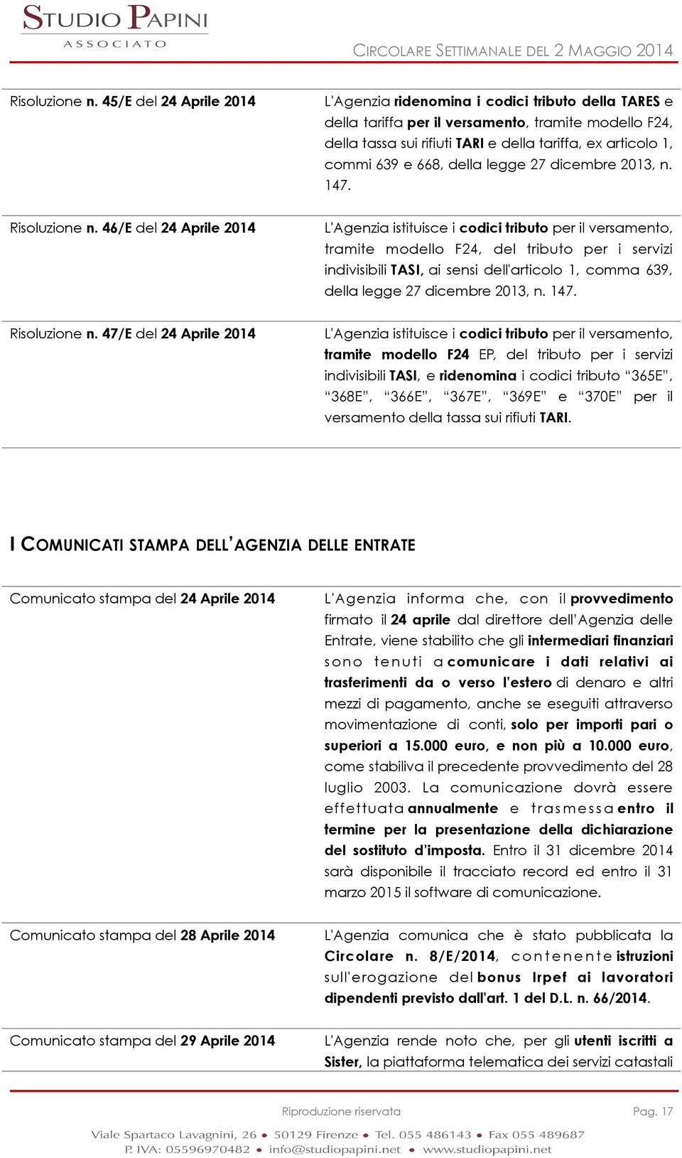 639 e 668, della legge 27 dicembre 2013, n. 147.