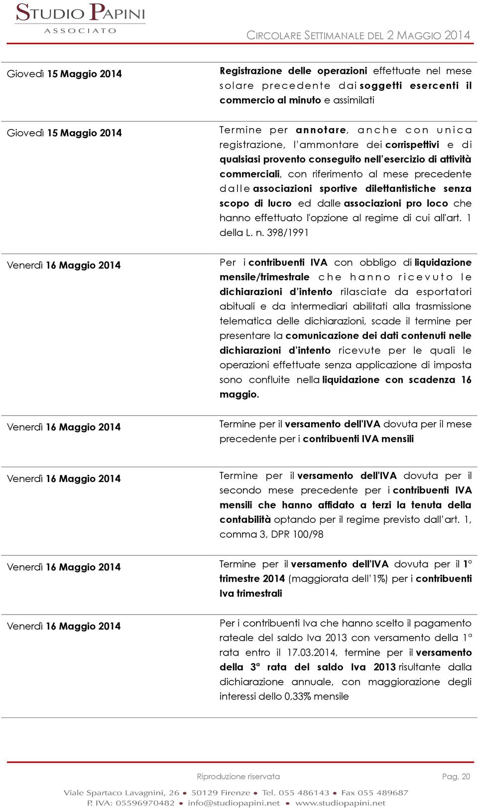 e associazioni sportive dilettantistiche senza scopo di lucro ed dalle associazioni pro loco che hanno effettuato l'opzione al regime di cui all'art. 1 della L. n.