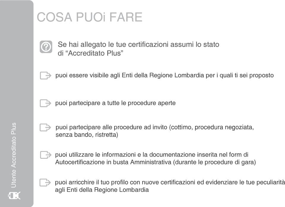 senza bando, ristretta) puoi utilizzare le informazioni e la documentazione inserita nel form di Autocertificazione in busta Amministrativa