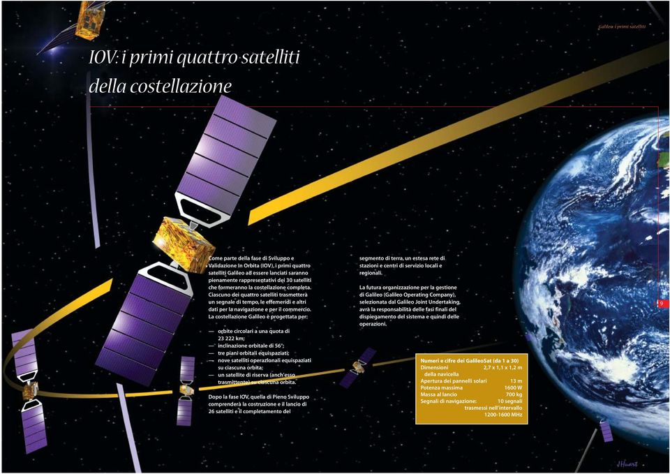 Ciascuno dei quattro satelliti trasmetterà un segnale di tempo, le effemeridi e altri dati per la navigazione e per il commercio.