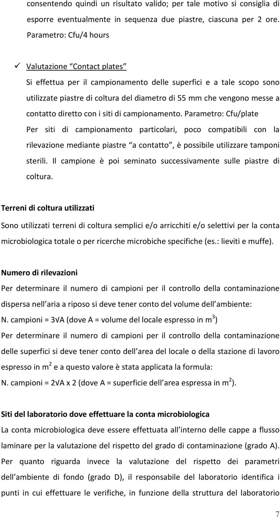 diretto con i siti di campionamento.