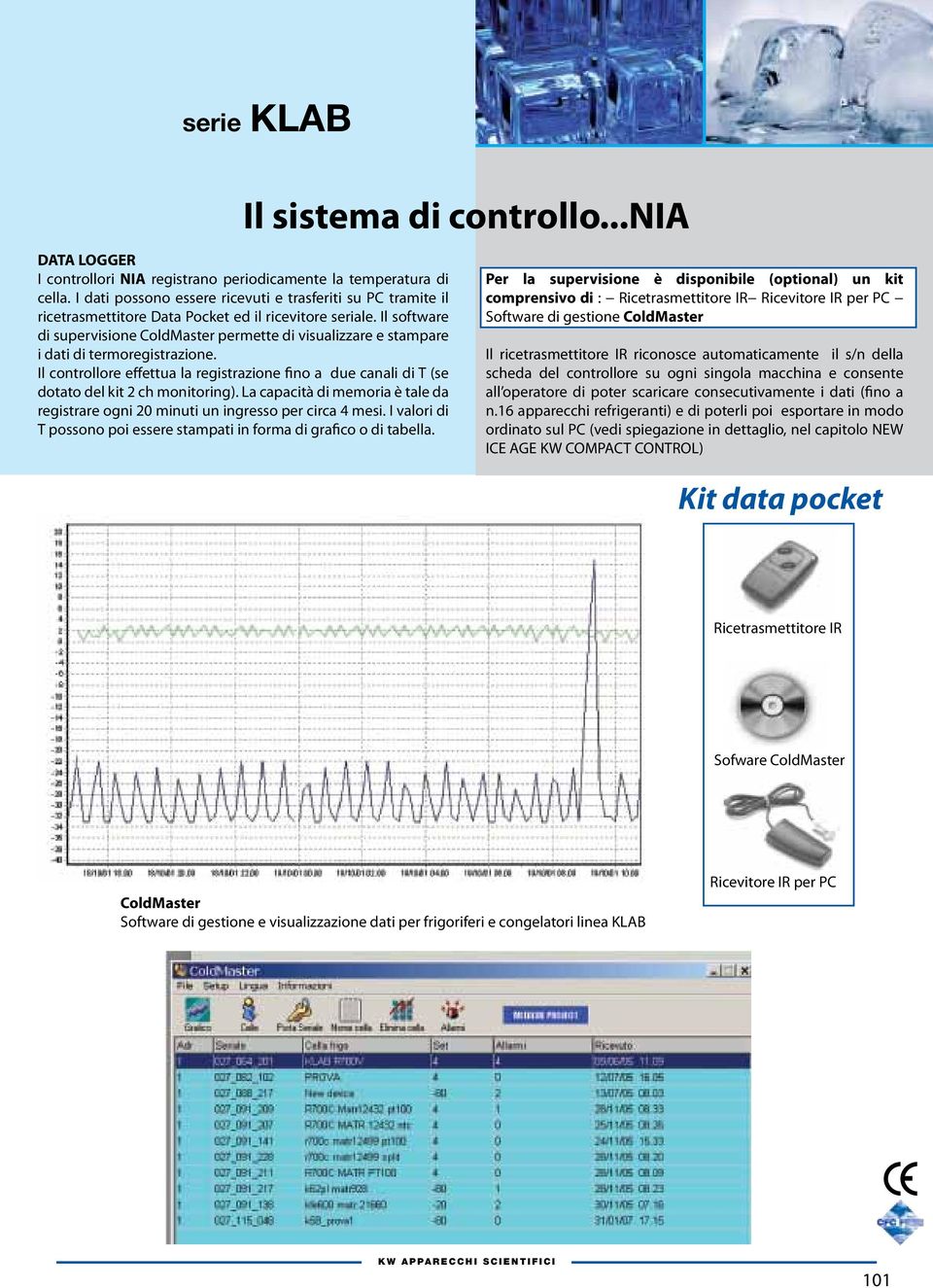 Il software di supervisione ColdMaster permette di visualizzare e stampare i dati di termoregistrazione.