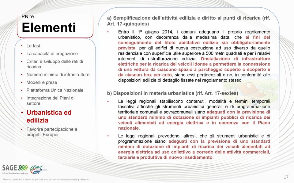 17-quinquies) Entro il 1º giugno 2014, i comuni adeguano il proprio regolamento urbanistico, con decorrenza dalla medesima data, che ai fini del conseguimento del titolo abilitativo edilizio sia