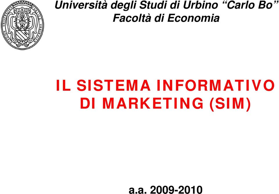 Economia IL SISTEMA