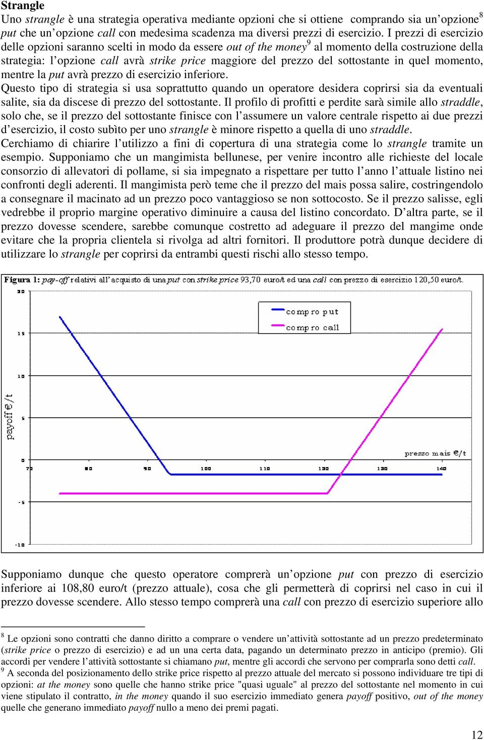 sottostante in quel momento, mentre la put avrà prezzo di esercizio inferiore.