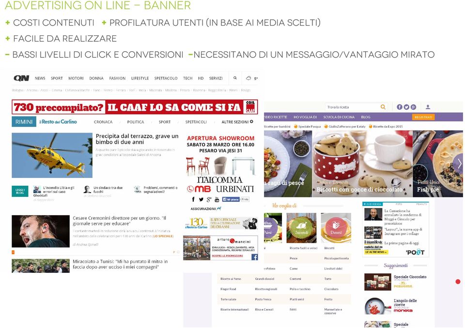 facile da realizzare - Bassi livelli di click e