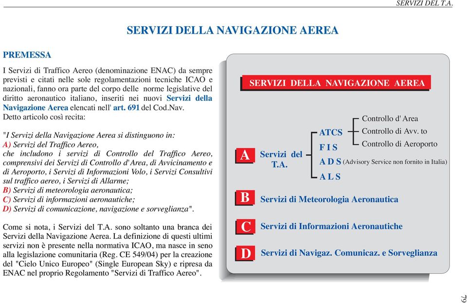 delle norme legislative del diritto aeronautico italiano, inseriti nei nuovi Servizi della Navi