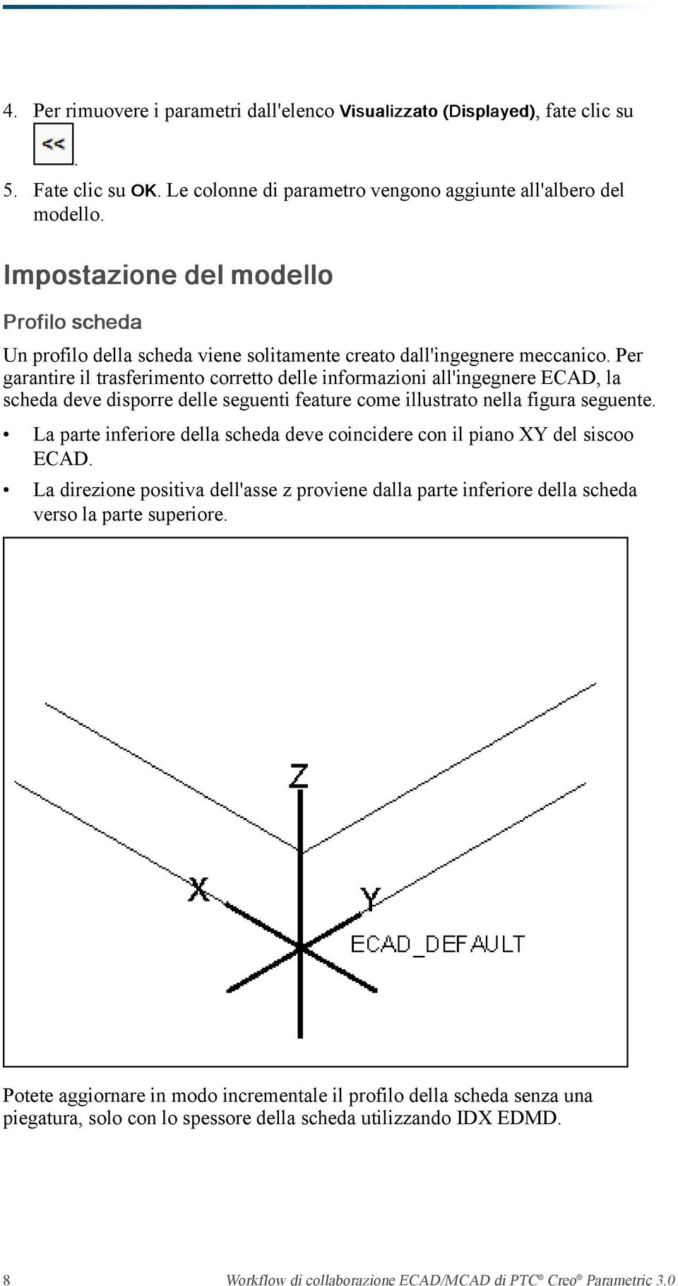 Per garantire il trasferimento corretto delle informazioni all'ingegnere ECAD, la scheda deve disporre delle seguenti feature come illustrato nella figura seguente.