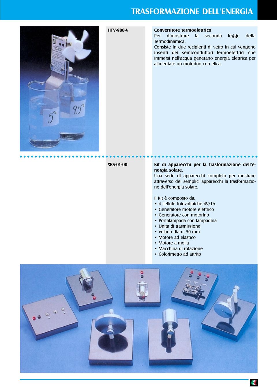 XBS-01-00 Kit di apparecchi per la trasformazione dell'energia solare.