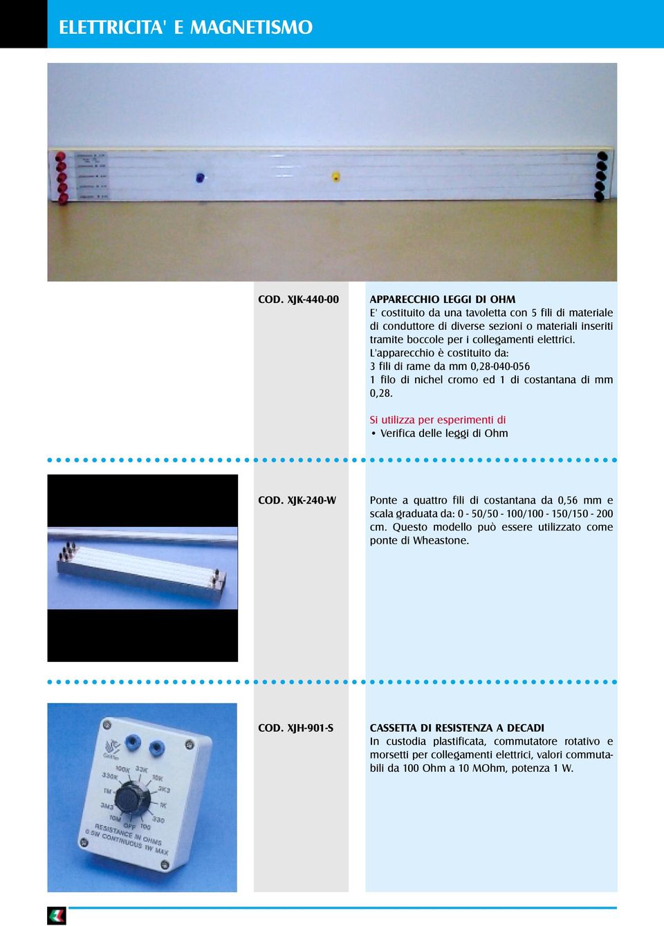 Si utilizza per esperimenti di Verifica delle leggi di Ohm XJK-240-W Ponte a quattro fili di costantana da 0,56 mm e scala graduata da: 0-50/50-100/100-150/150-200 cm.