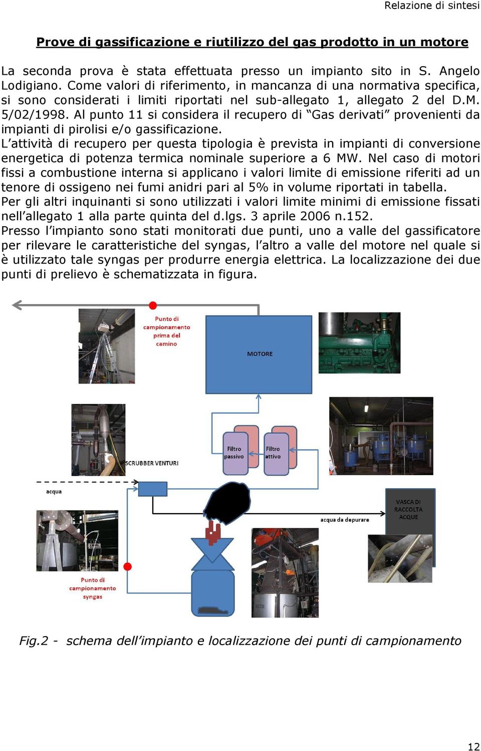 Al punto 11 si considera il recupero di Gas derivati provenienti da impianti di pirolisi e/o gassificazione.