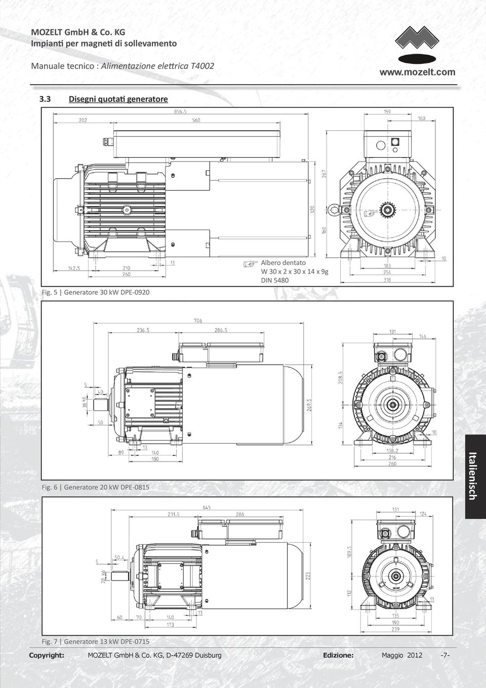 9g DIN 5480 Fig. 6 Generatore 0 kw DPE-085 Fig.