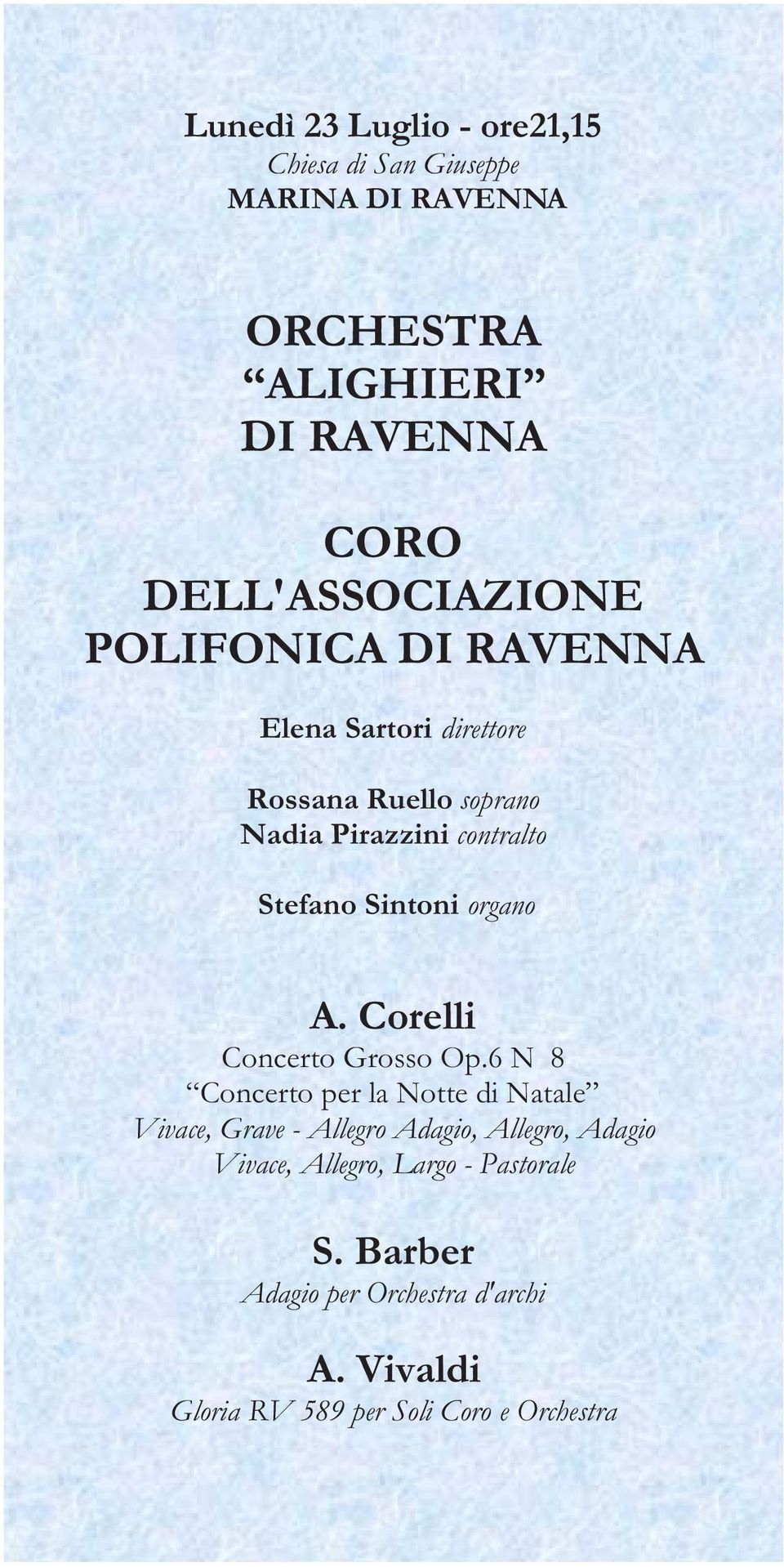 Sintoni organo A. Corelli Concerto Grosso Op.