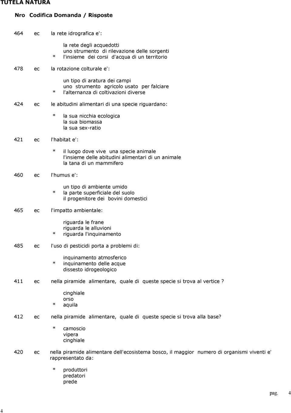 e': * la sua nicchia ecologica la sua biomassa la sua sex-ratio * il luogo dove vive una specie animale l'insieme delle abitudini alimentari di un animale la tana di un mammifero un tipo di ambiente