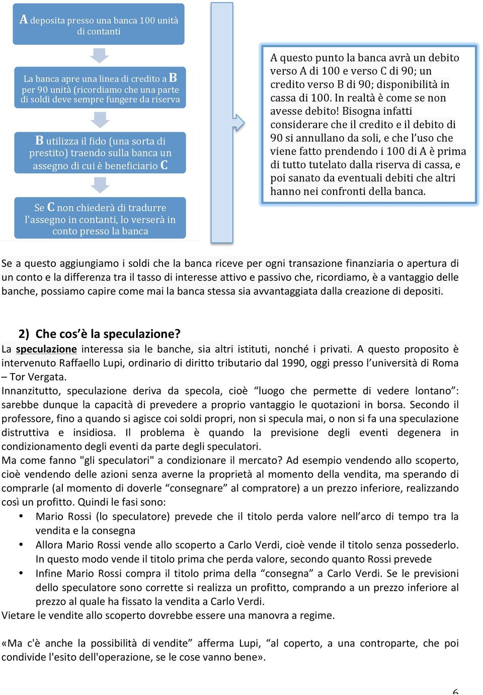 verso A di 100 e verso C di 90; un credito verso B di 90; disponibilità in cassa di 100. In realtà è come se non avesse debito!