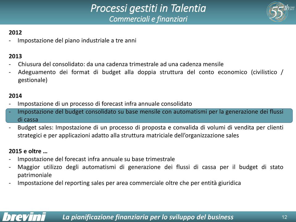 budget consolidato su base mensile con automatismi per la generazione dei flussi di cassa - Budget sales: Impostazione di un processo di proposta e convalida di volumi di vendita per clienti