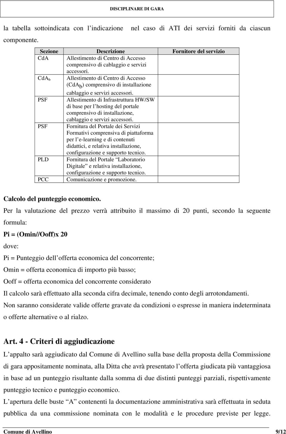 CdA b Allestimento di Centro di Accesso (CdA b ) comprensivo di installazione cablaggio e servizi accessori.