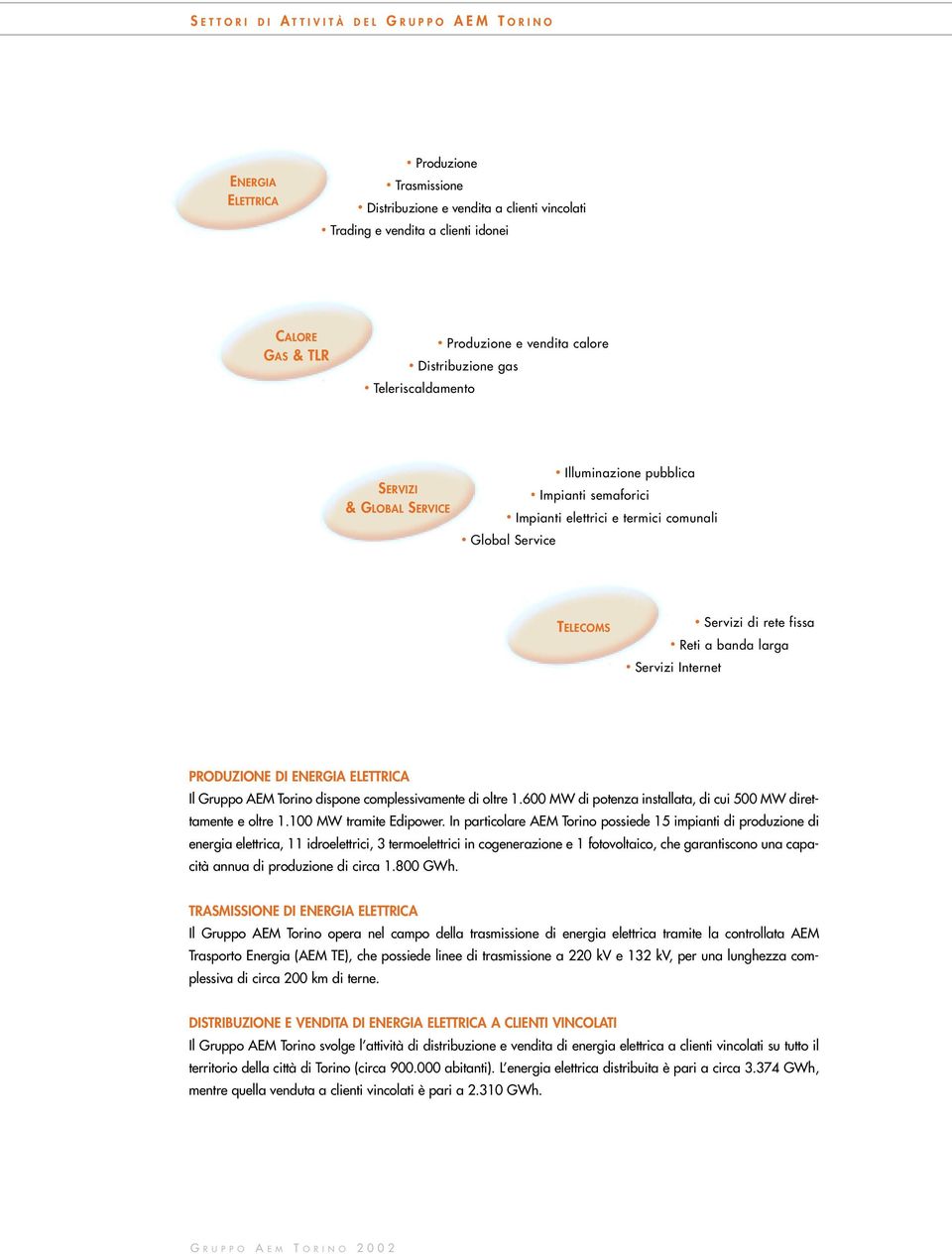 fissa Reti a banda larga Servizi Internet PRODUZIONE DI ENERGIA ELETTRICA Il Gruppo AEM Torino dispone complessivamente di oltre 1.600 MW di potenza installata, di cui 500 MW direttamente e oltre 1.