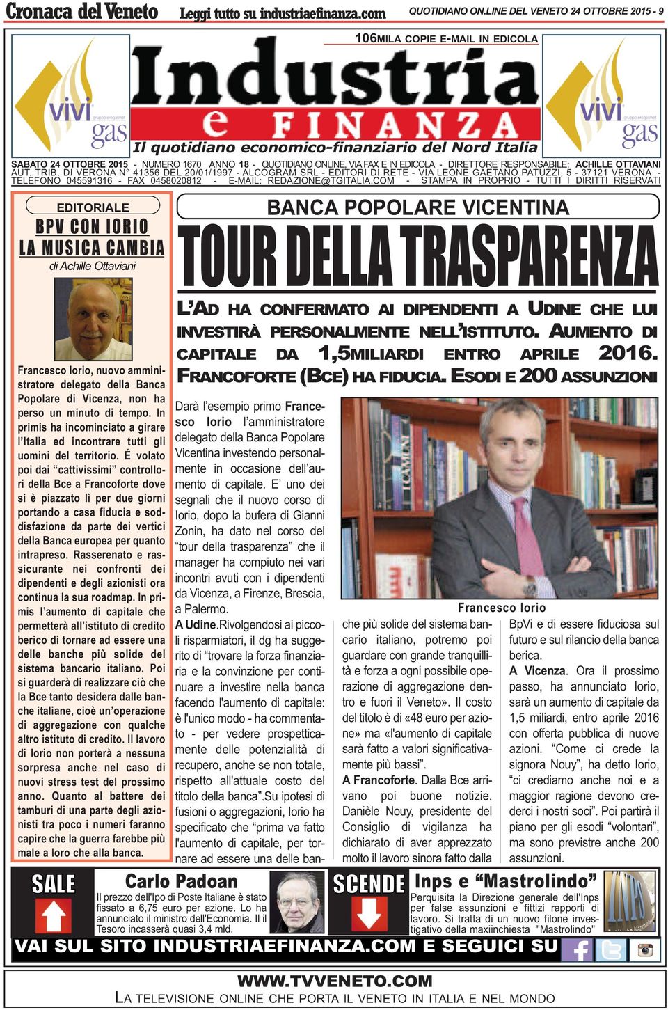 EDICOLA - DIRETTORE RESPONSABILE: ACHILLE OTTAVIANI AUT. TRIB.