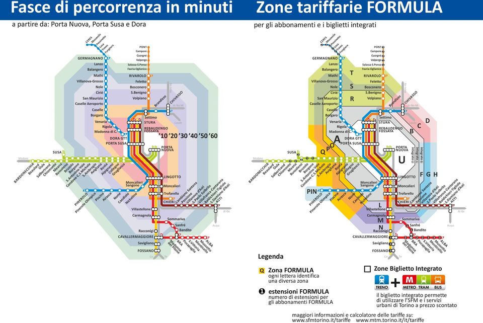 bbonmenti FORMULA Zone Biglietto Integrto TRENO + METRO TRAM BUS il biglietto integrto ermette di utilizzre l SFM e i