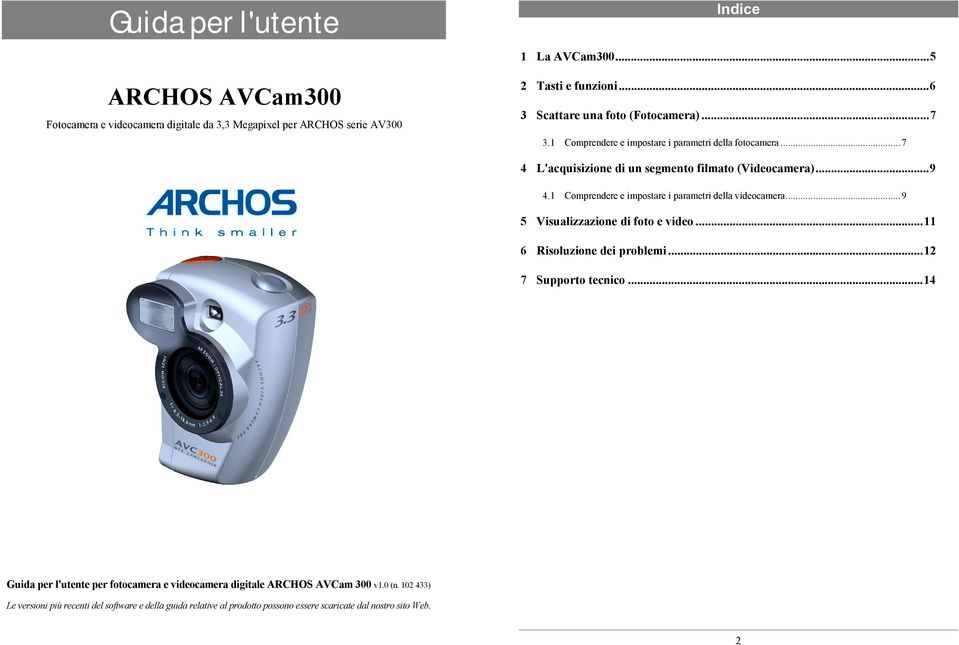 1 Comprendere e impostare i parametri della videocamera...9 5 Visualizzazione di foto e video...11 6 Risoluzione dei problemi...12 7 Supporto tecnico.