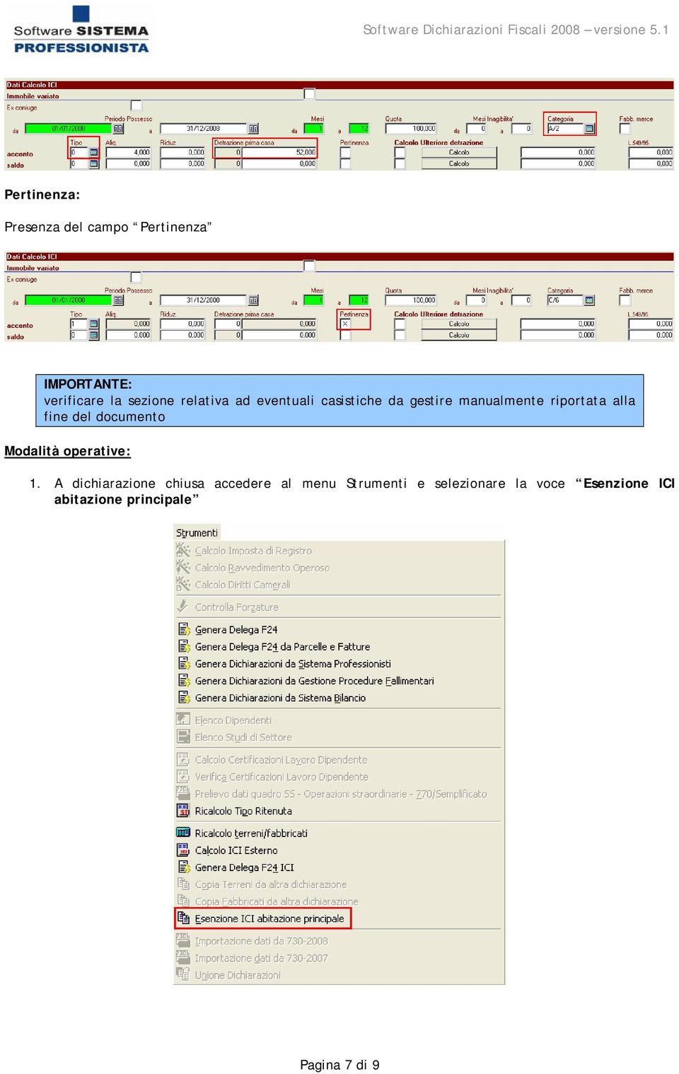 del documento Modalità operative: 1.