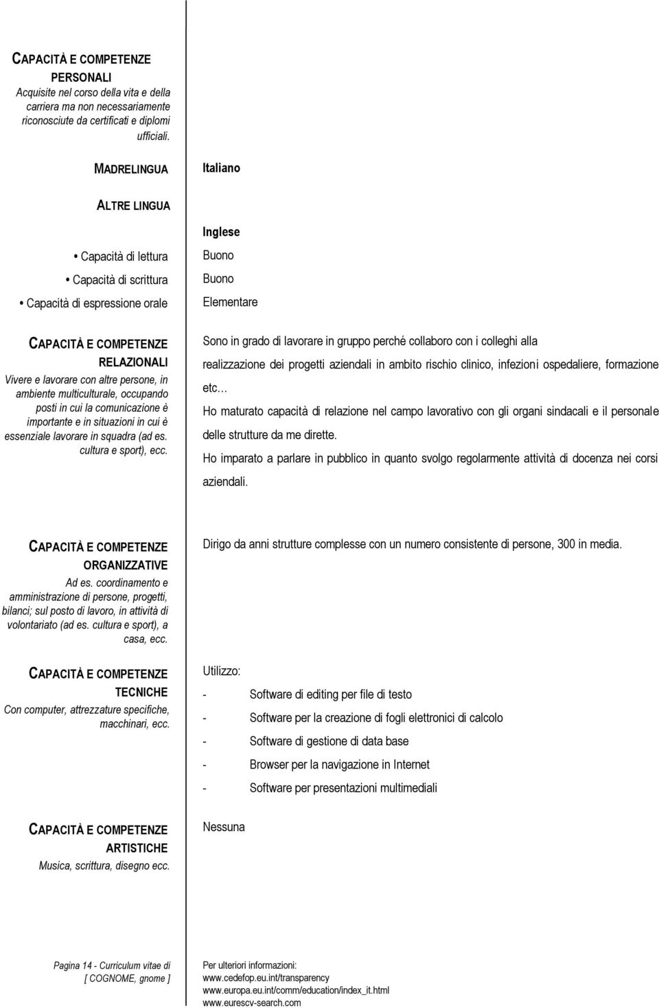 persone, in ambiente multiculturale, occupando posti in cui la comunicazione è importante e in situazioni in cui è essenziale lavorare in squadra (ad es. cultura e sport), ecc.