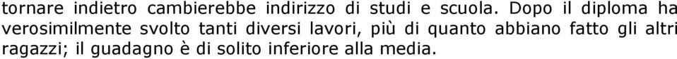 Dopo il diploma ha verosimilmente svolto tanti