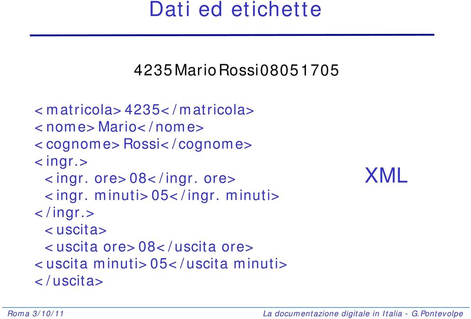 <cognome>rossi</cognome> <ingr.> <ingr. ore>08</ingr. ore> <ingr.