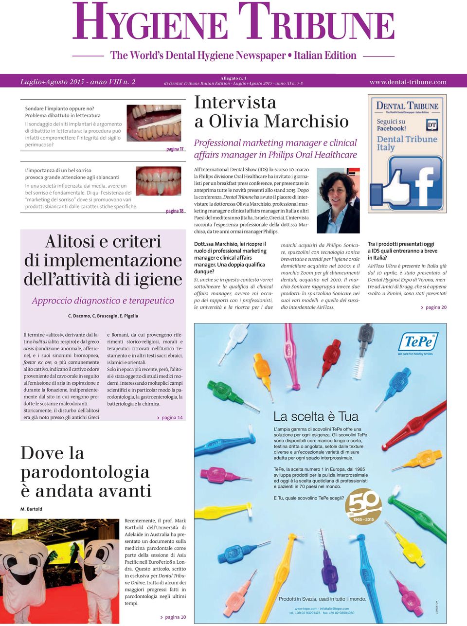 1 di Dental Tribune Italian Edition - Luglio+Agosto 2015 - anno XI n.