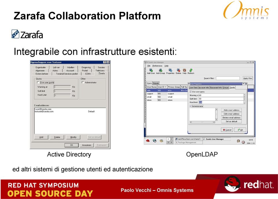 esistenti: Active Directory OpenLDAP