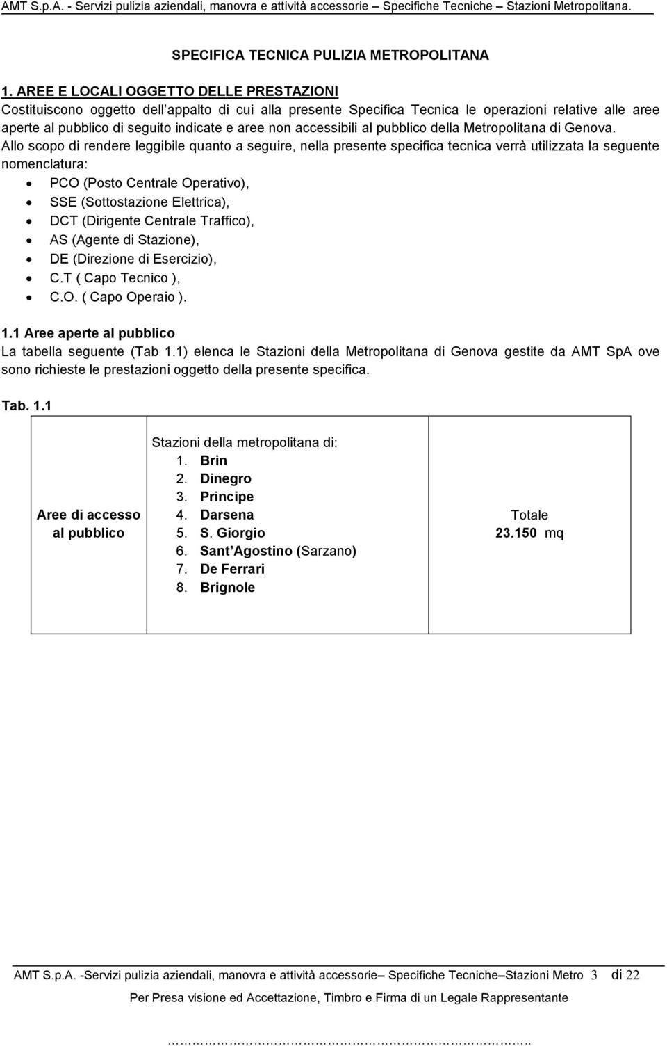 accessibili al pubblico della Metropolitana di Genova.