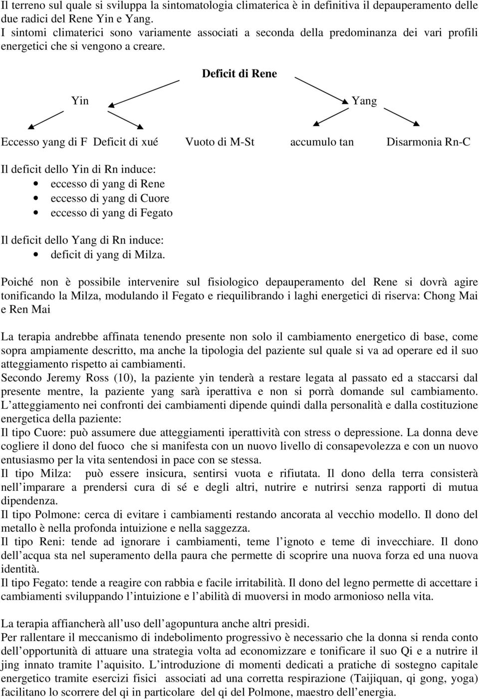 Deficit di Rene Yin Yang Eccesso yang di F Deficit di xué Vuoto di M-St accumulo tan Disarmonia Rn-C Il deficit dello Yin di Rn induce: eccesso di yang di Rene eccesso di yang di Cuore eccesso di