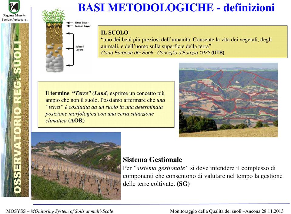 Terre (Land) esprime un concetto più ampio che non il suolo.