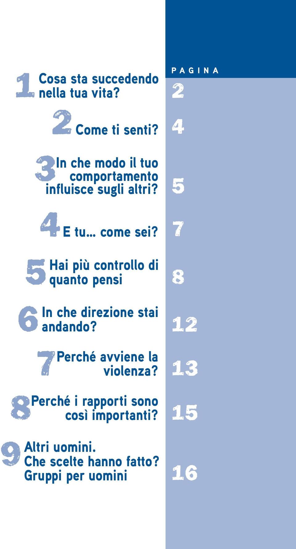 Hai più controllo di 5 quanto pensi In che direzione stai 6 andando?