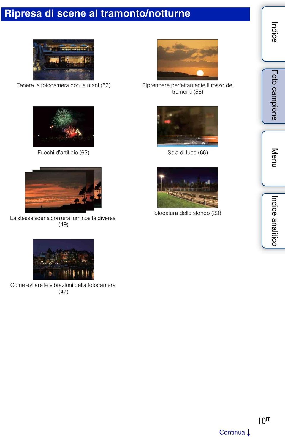 Scia di luce (66) 49 33 La stessa scena con una luminosità diversa (49) 47