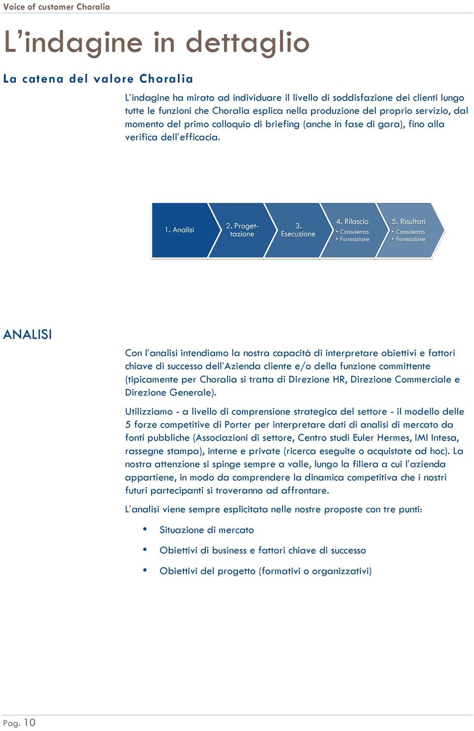 Risultati Consulenza Formazione ANALISI Con l analisi intendiamo la nostra capacità di interpretare obiettivi e fattori chiave di successo dell Azienda cliente e/o della funzione committente