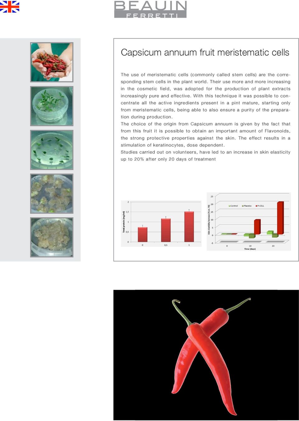 With this technique it was possible to concentrate all the active ingredients present in a pint mature, starting only from meristematic cells, being able to also ensure a purity of the preparation