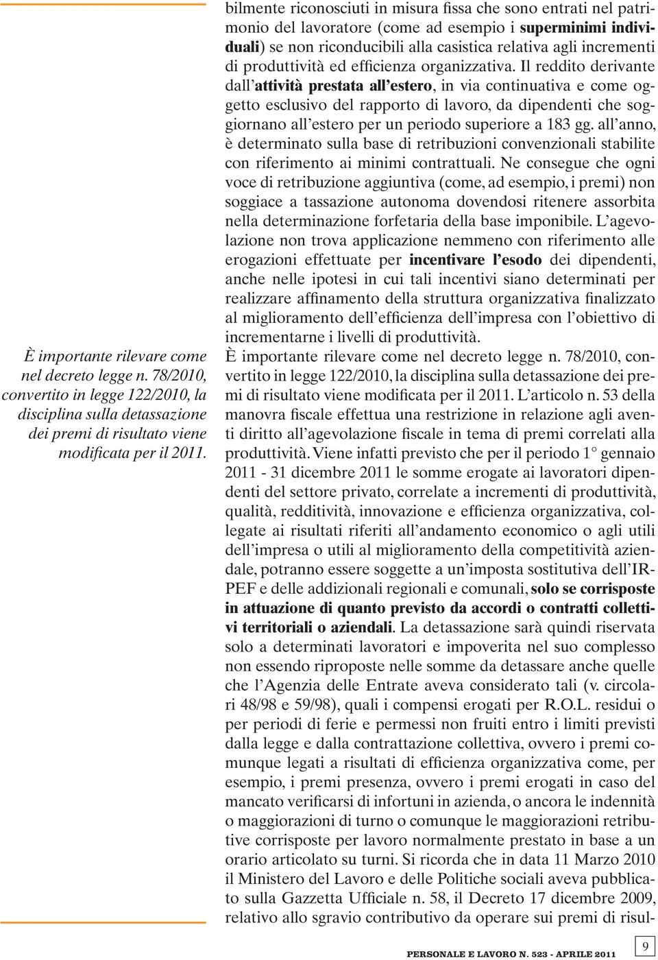 produttività ed efficienza organizzativa.