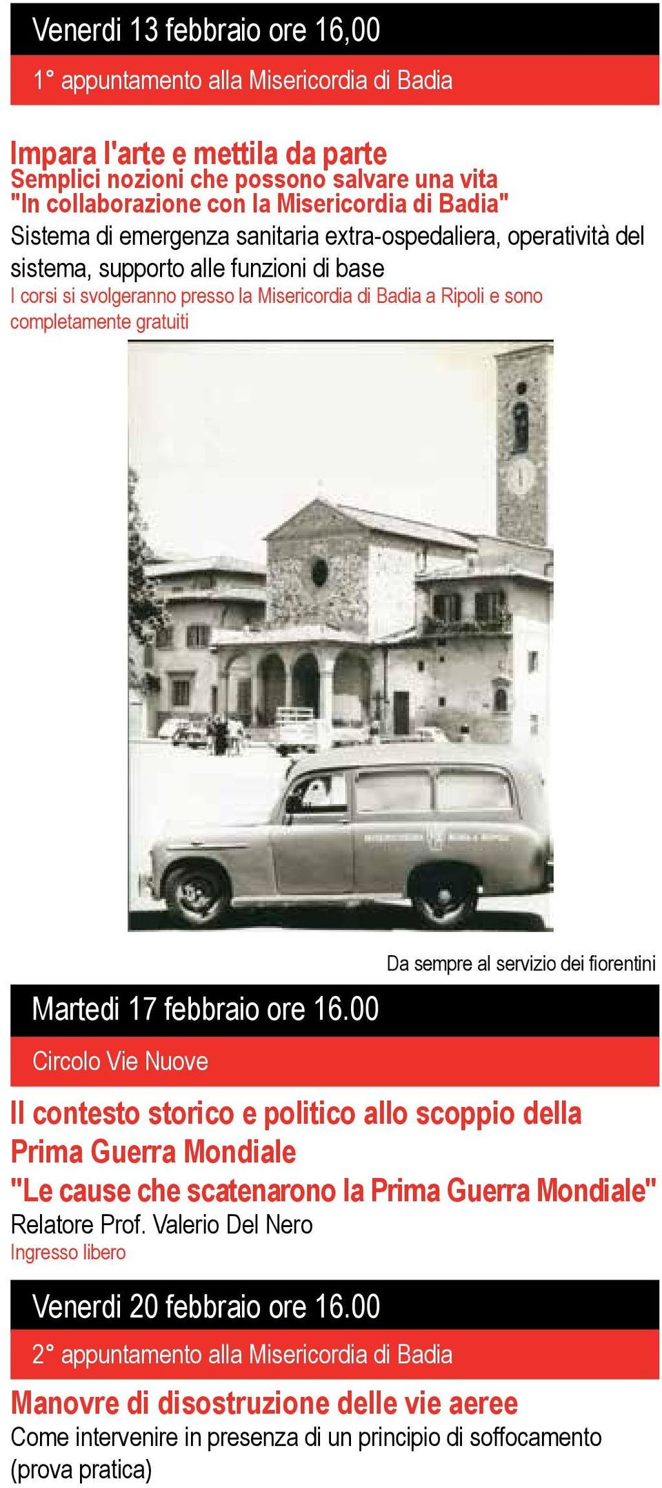 Martedi 17 febbraio ore 16.