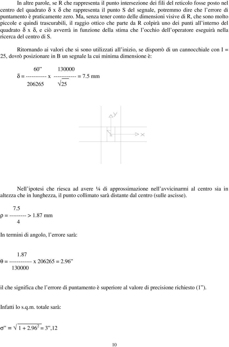 Ma, senza tener conto delle dimensioni visive di R, che sono molto piccole e quindi trascurabili, il raggio ottico che parte da R colpirà uno dei punti all interno del quadrato δ x δ, e ciò avverrà