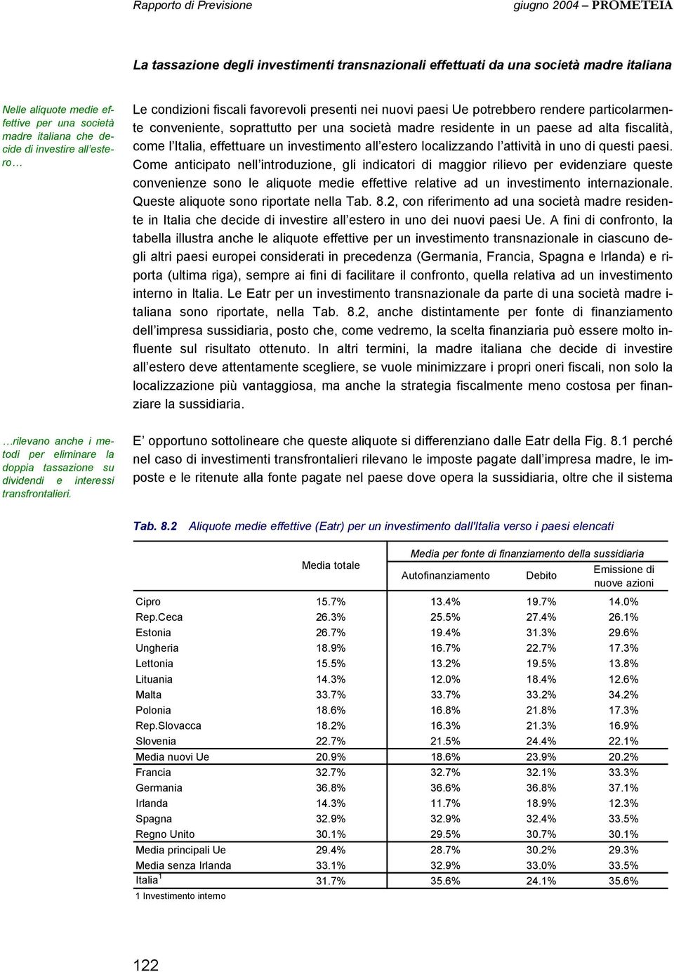 alta fiscalità, come l Italia, effettuare un investimento all estero localizzando l attività in uno di questi paesi.