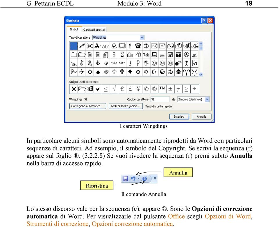 2.8) Se vuoi rivedere la sequenza (r) premi subito Annulla nella barra di accesso rapido.